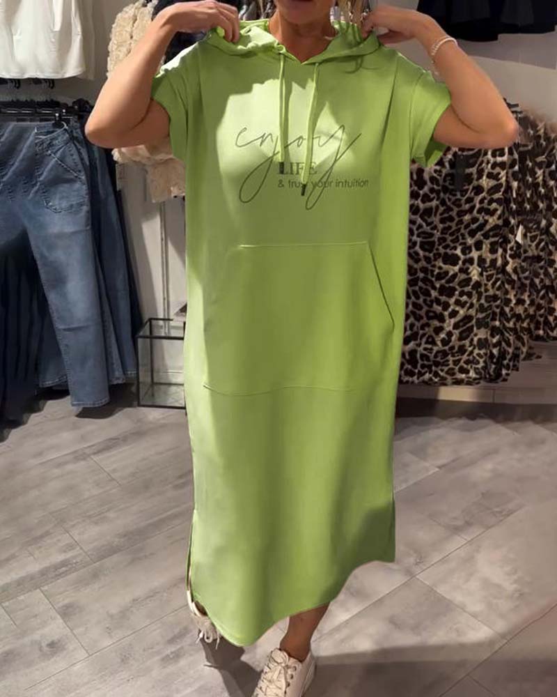 Abito Felpa Casual con Cappuccio