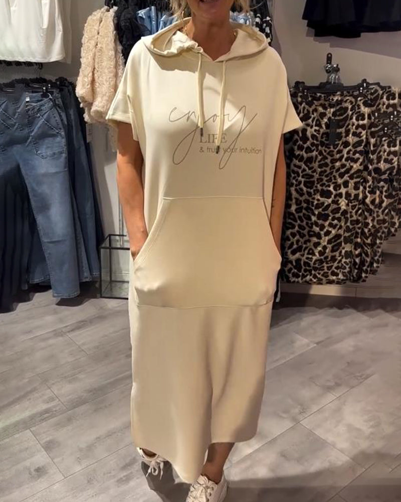 Abito Felpa Casual con Cappuccio