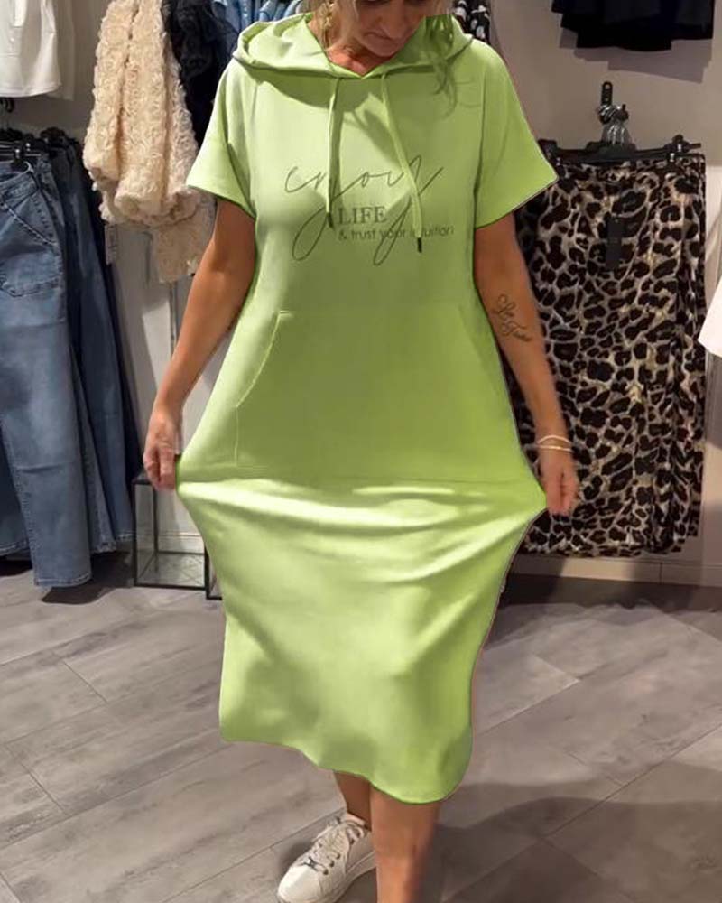 Abito Felpa Casual con Cappuccio