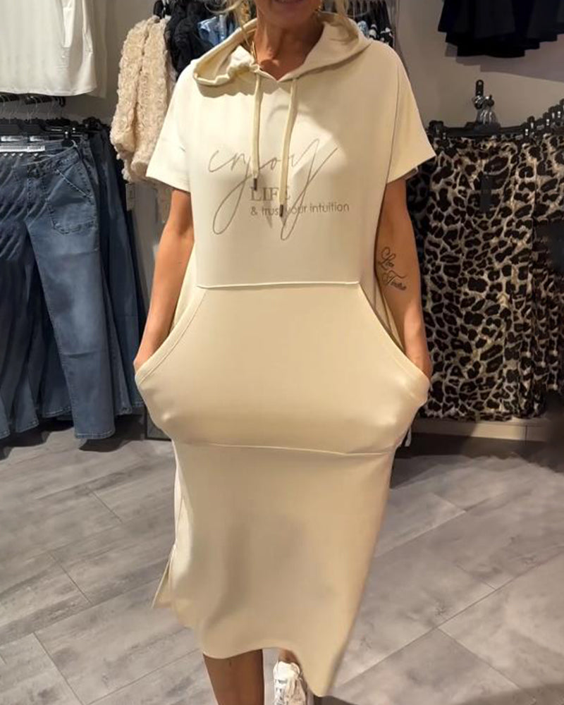 Abito Felpa Casual con Cappuccio