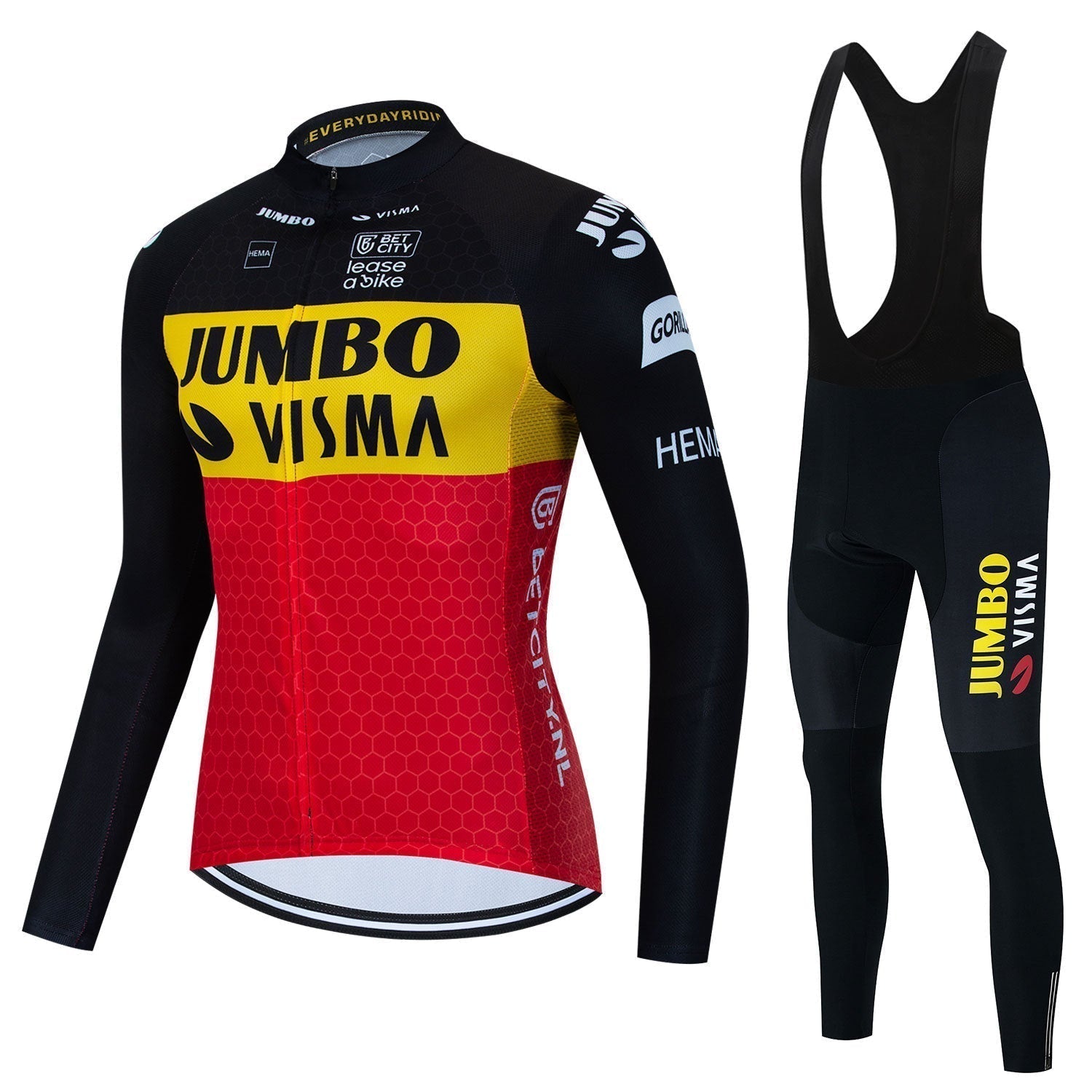 Jumbo Visma - Kit da ciclismo professionale a maniche lunghe