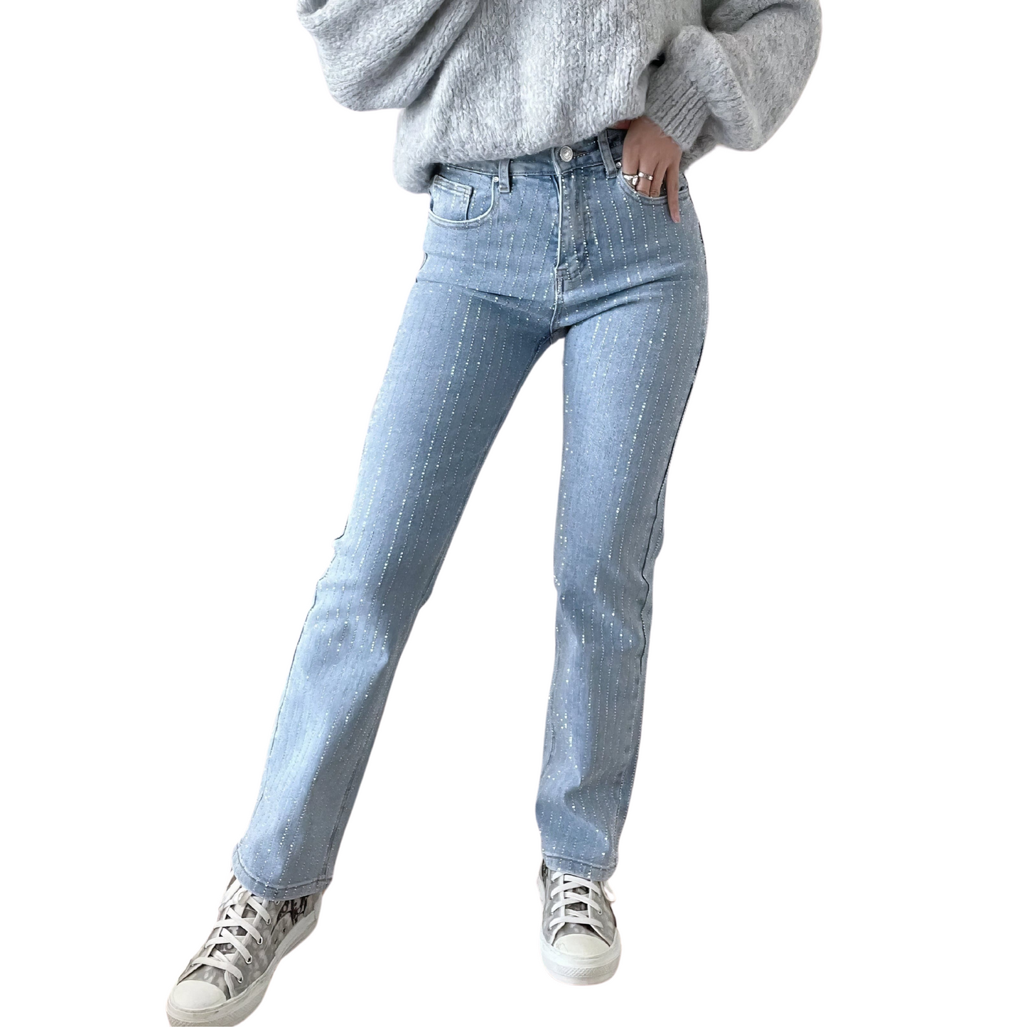 Nora | Denim Glitter Jeans