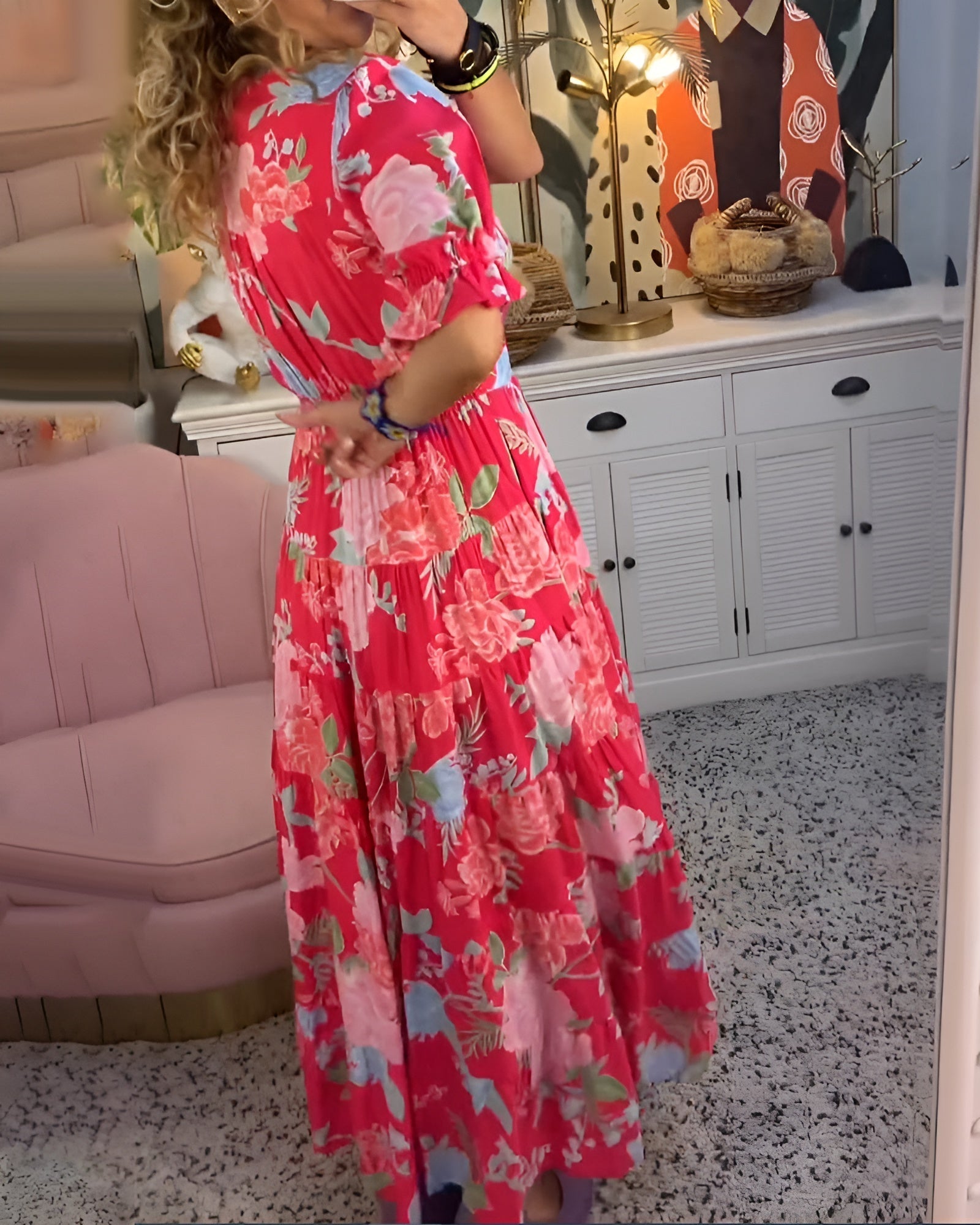 Carine – Abito Floreale con Tasche