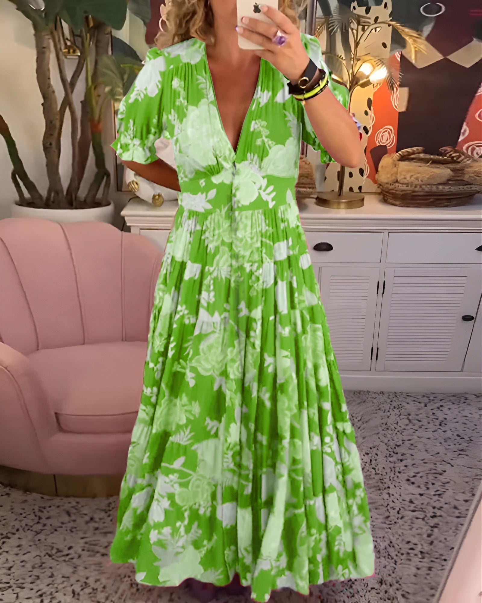 Carine – Abito Floreale con Tasche
