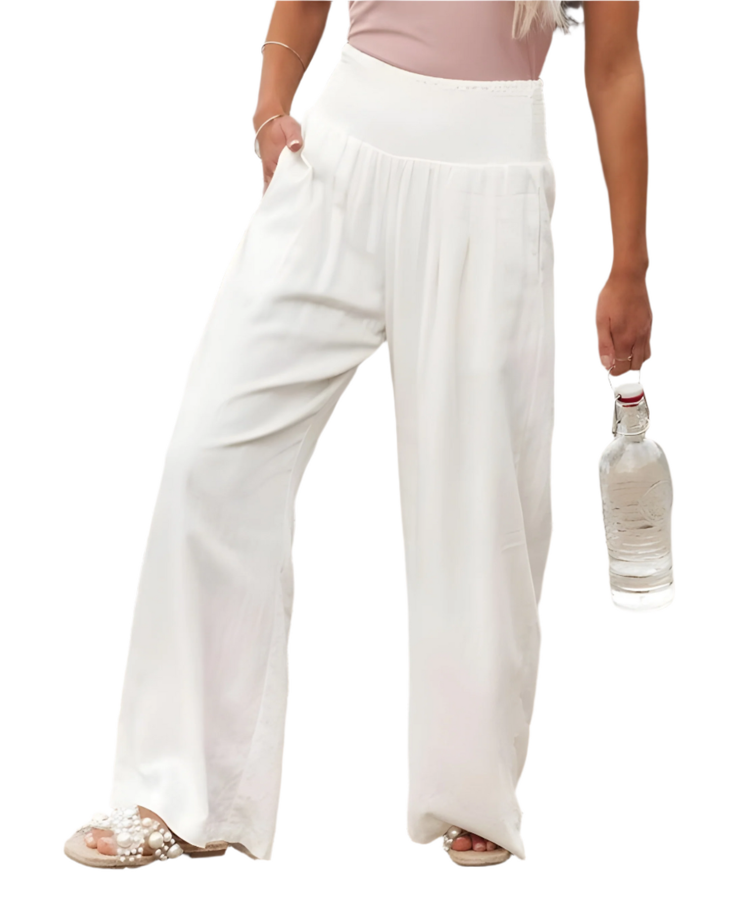 Milda - Comfortable Women's High Waist Cotton-Linen Pants
