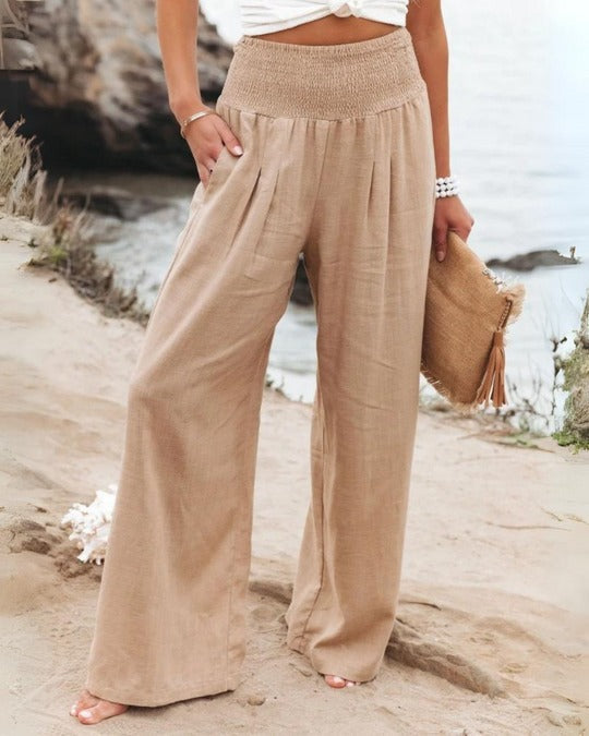 Milda - Comfortable Women's High Waist Cotton-Linen Pants