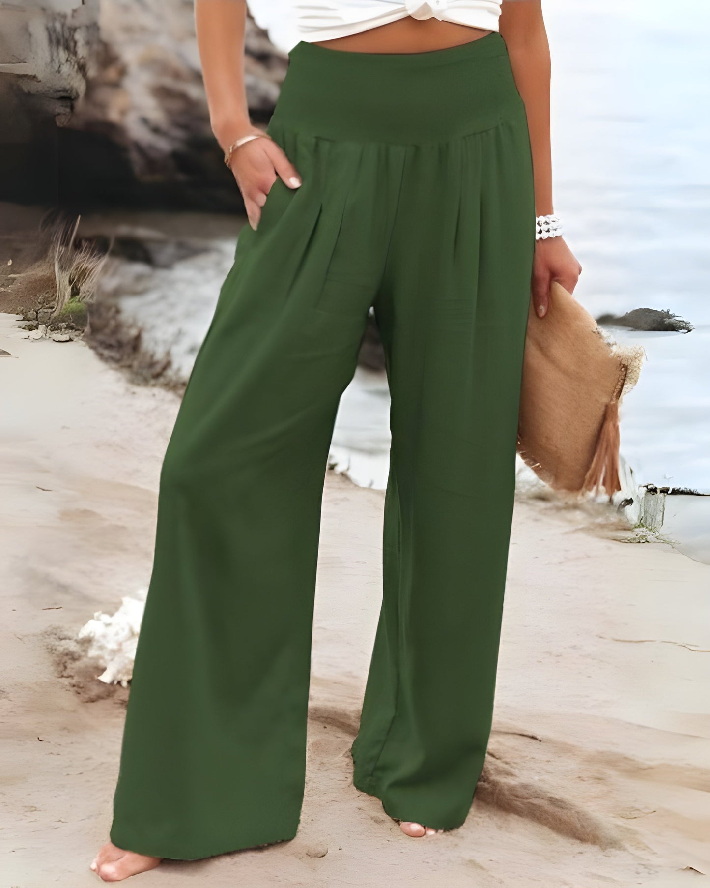 Milda - Comfortable Women's High Waist Cotton-Linen Pants