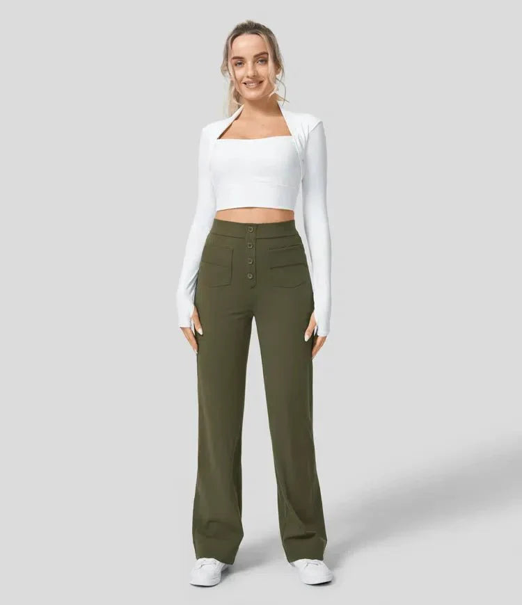 Jade | Elastische broek hoge Taille