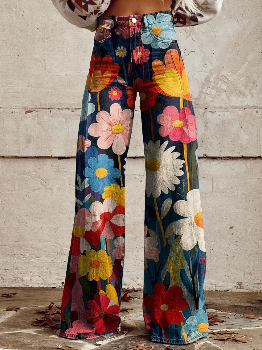 Giulia - Floral Wide-Leg Women's Jeans