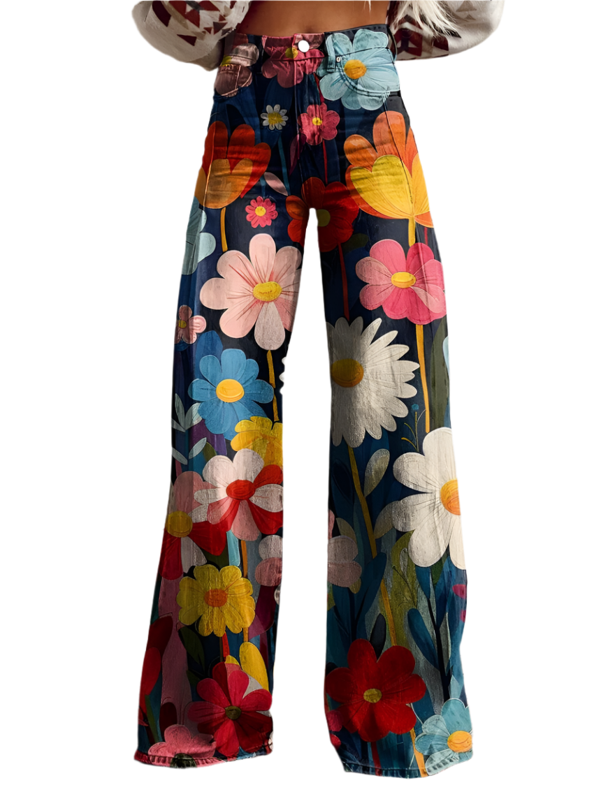 Giulia - Floral Wide-Leg Women's Jeans